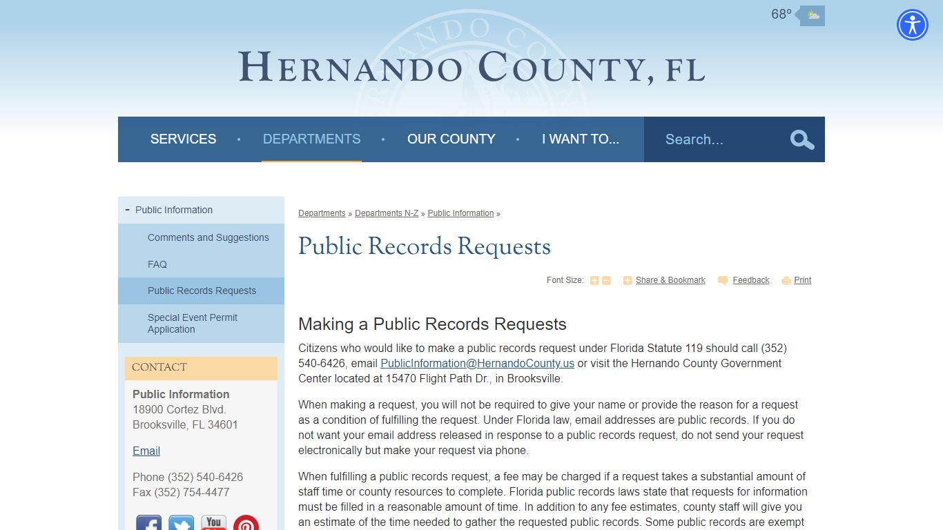 Public Records Requests | Hernando County, FL